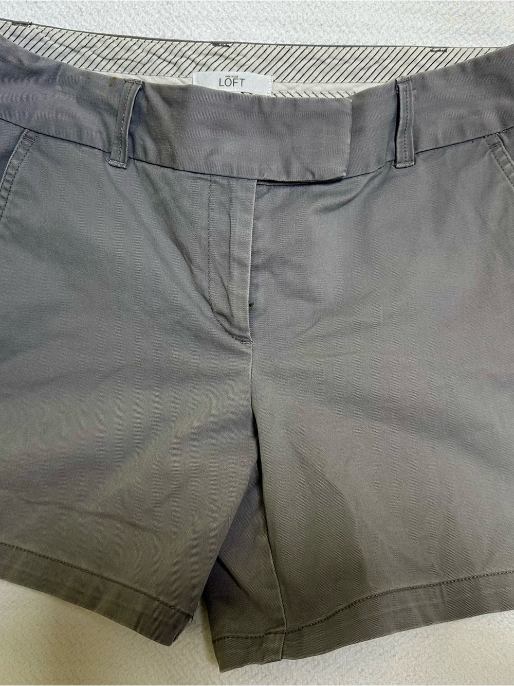 LOFT Gray Tailored Chino Bermuda Shorts